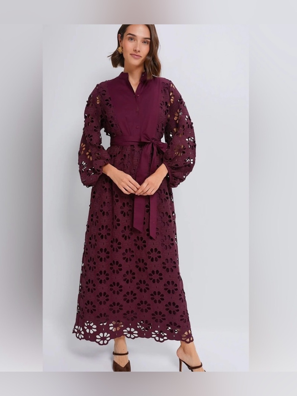 Tuckernuck Lace Calliope Lace Maxi Dress size Large long sleeve